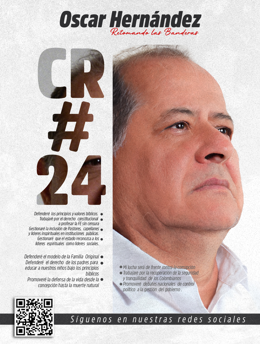 Oscar Hernández Gualdrón — Propuestas de campaña al Senado 2026 — Cambio Radical #24 — Fe, Familia, Firmeza